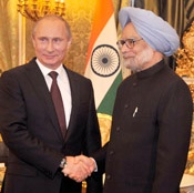 Russian President Vladimir Putin and Prime Minister Manmohan Singh